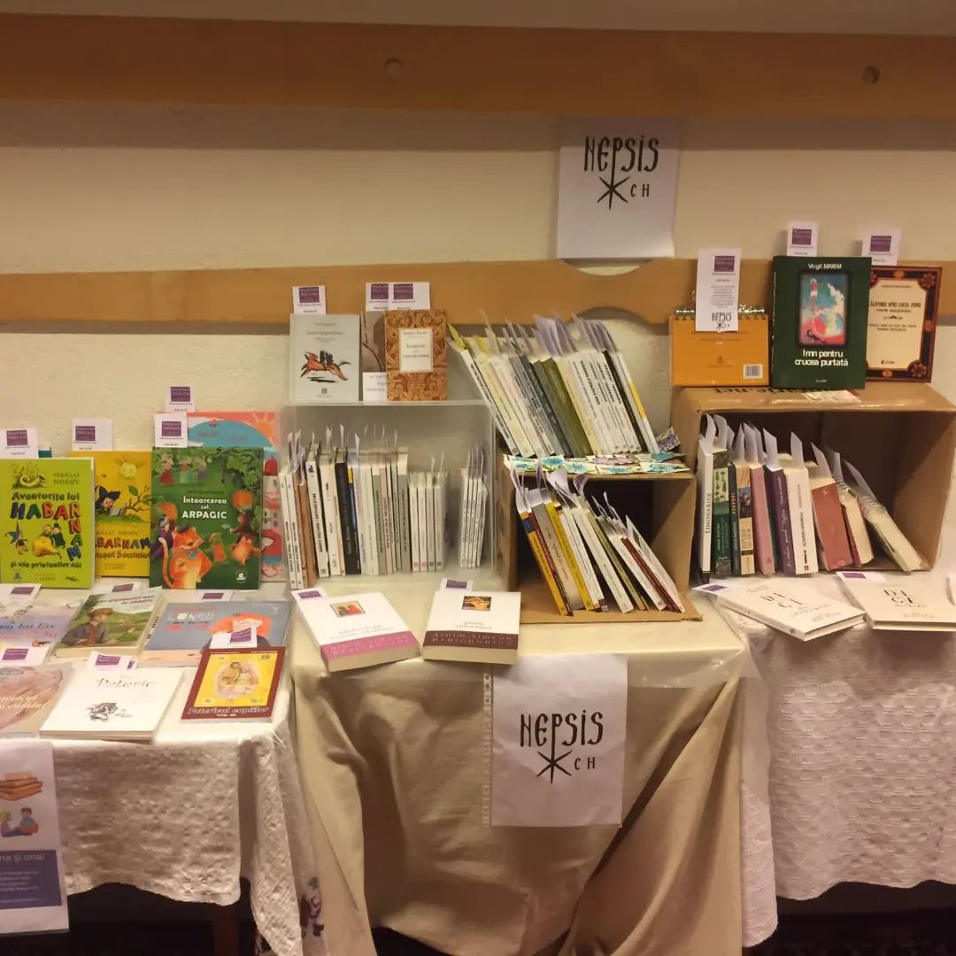 Poză cu cărțile expuse în Lausanne